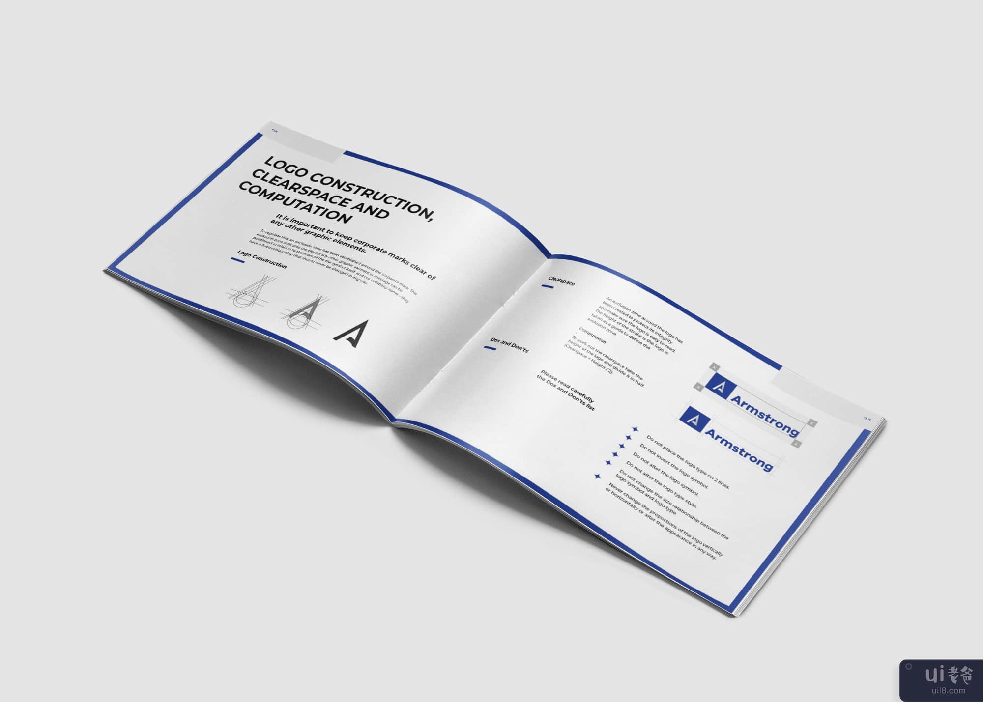 蓝色品牌手册模板宣传册|设计模板(Blue Brand Manual Template Brochure| Indesign Template)插图9