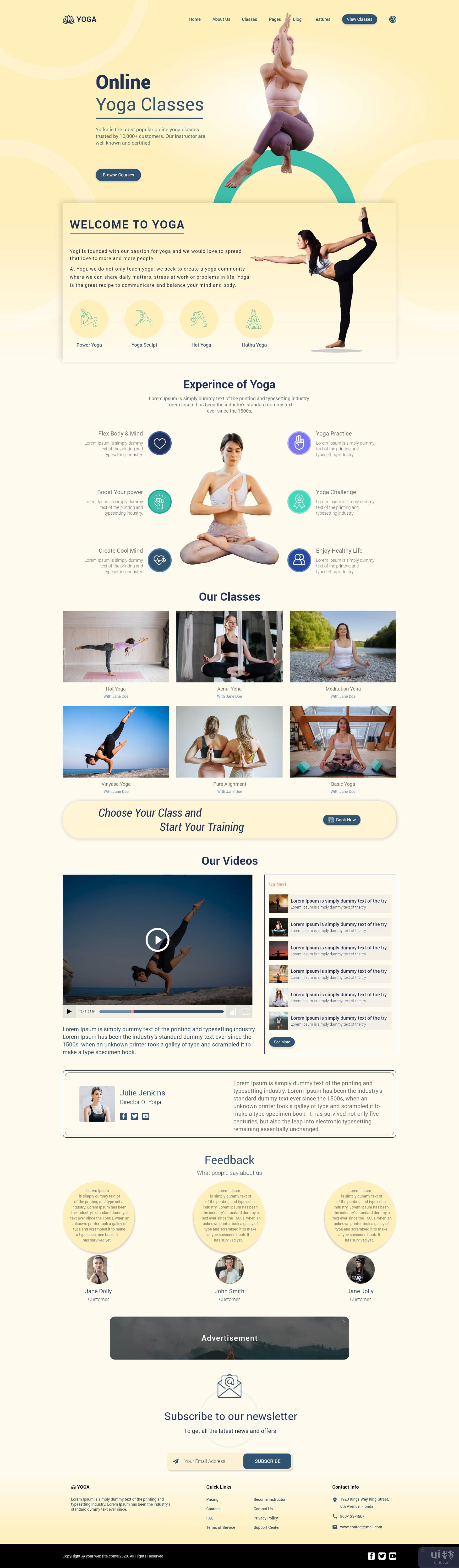在线瑜伽和冥想课程登陆页面(Online Yoga & Meditation Classes Landing Page)插图