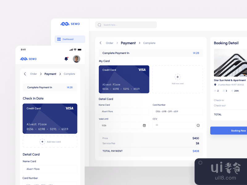 Sewo - Real Estate Dashboard (Payment)