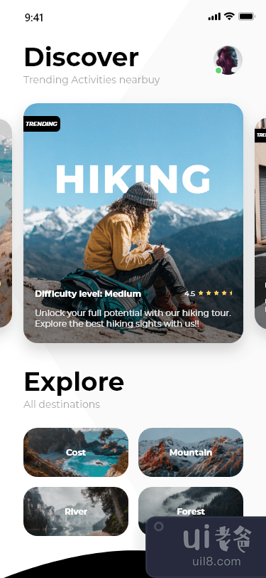 远足活动用户界面(Hiking Activity UI)插图2