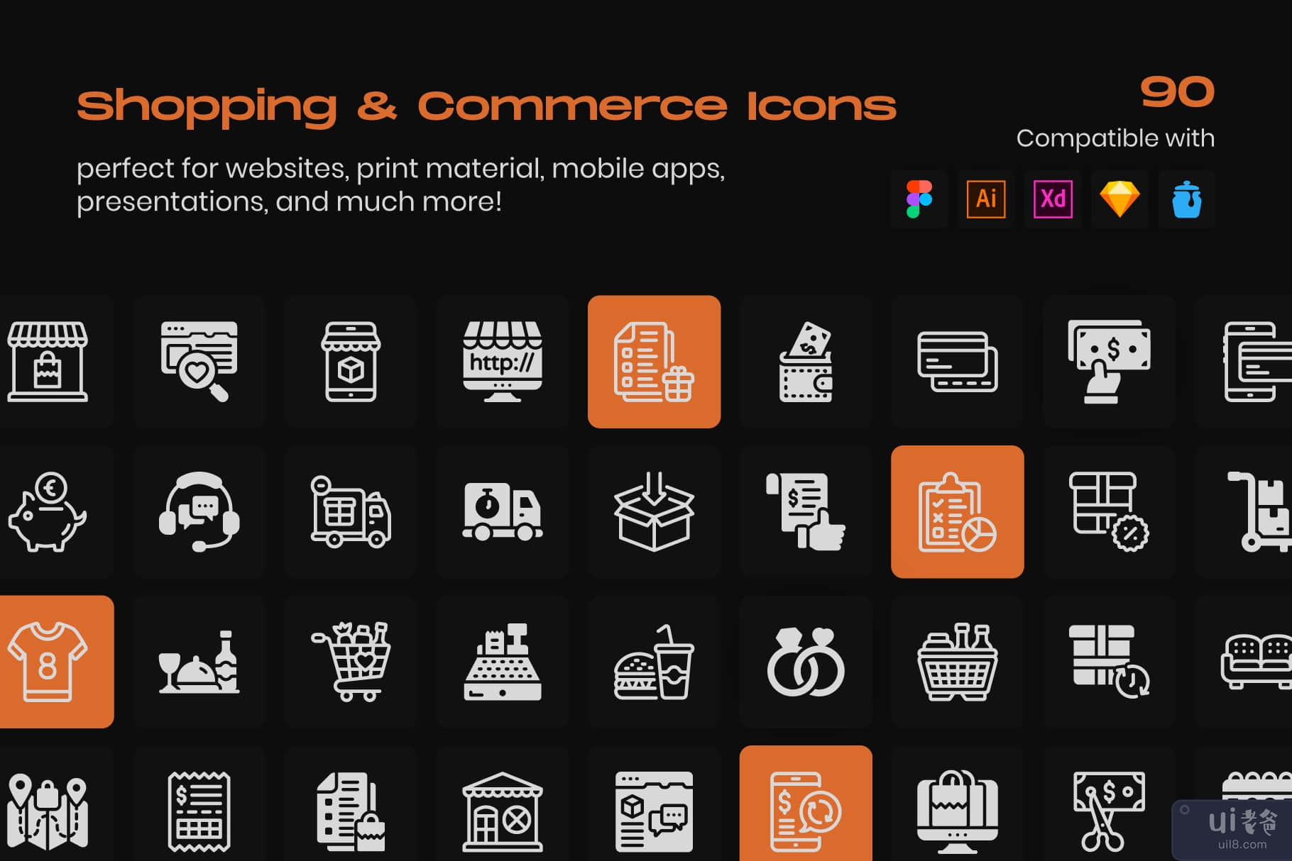 购物和商务线性图标(Shopping and Commerce Linear Icons)插图7
