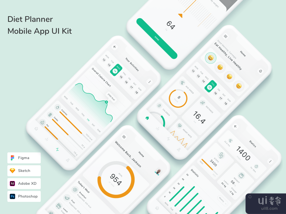 Diet Planner Mobile App UI Kit