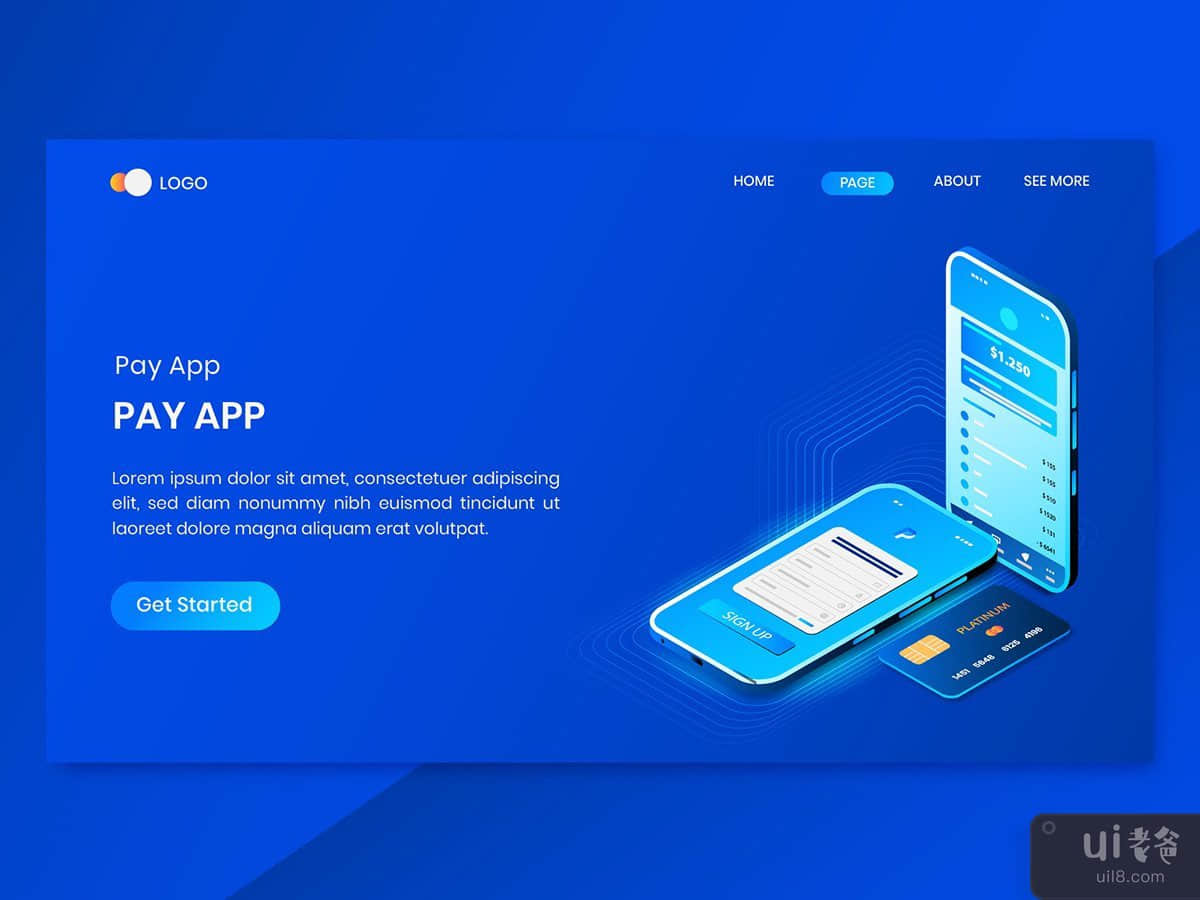 Online Payment Application Isometric Concept Landing Page