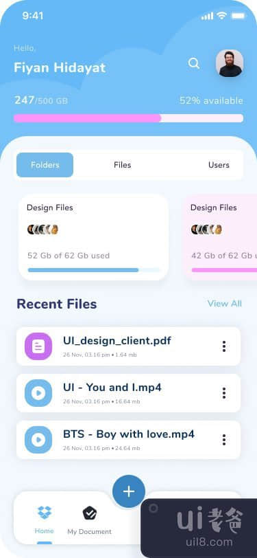 Dropbox UI 应用重新设计概念(Dropbox UI App Redesign Concept)插图2