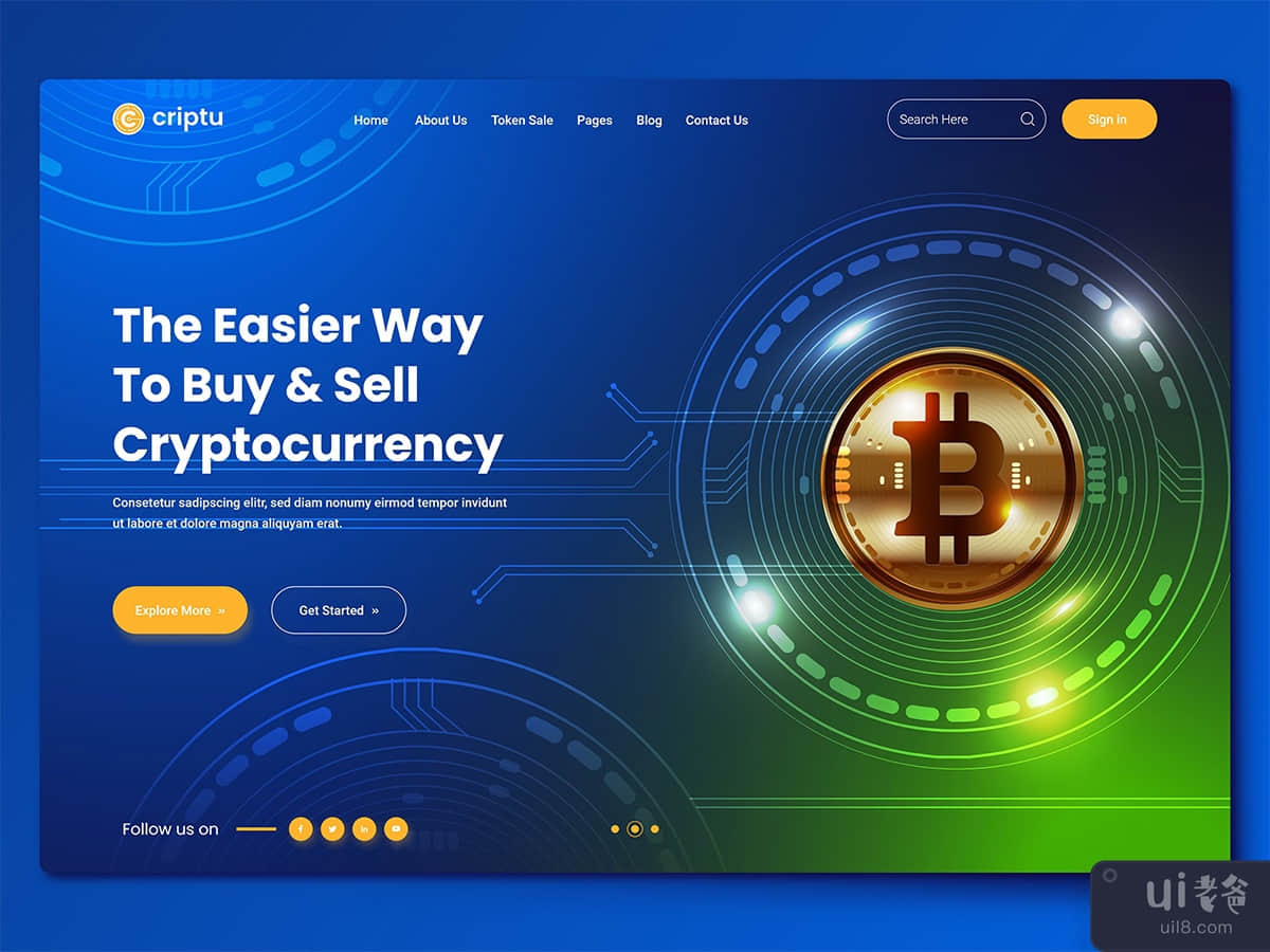 Blockchain & Bitcoin Landing Page 