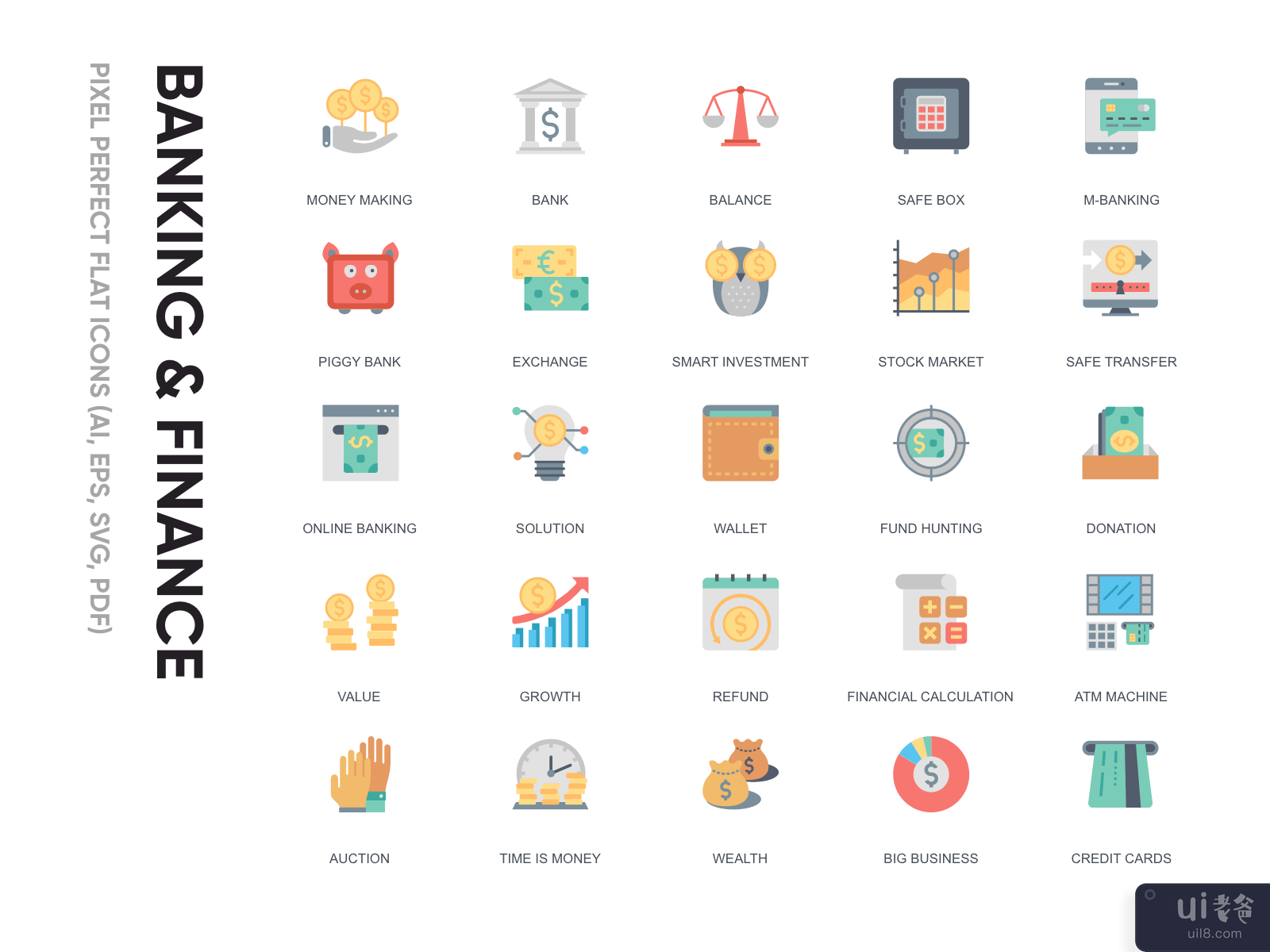 Flat Icon - Banking & finance
