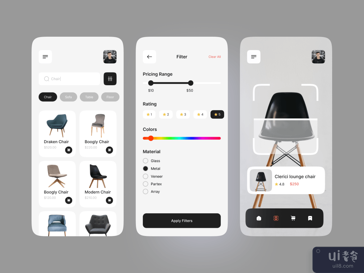 家具店移动应用程序(Furniture Shop Mobile App)插图3