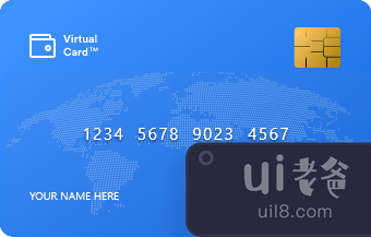 信用卡应用程序蓝色设计(Credit Card App Blue Design)插图
