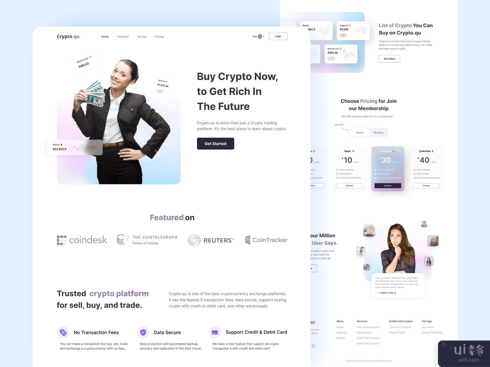 Crypto.Qu - Cryptocurrency Landing Page 