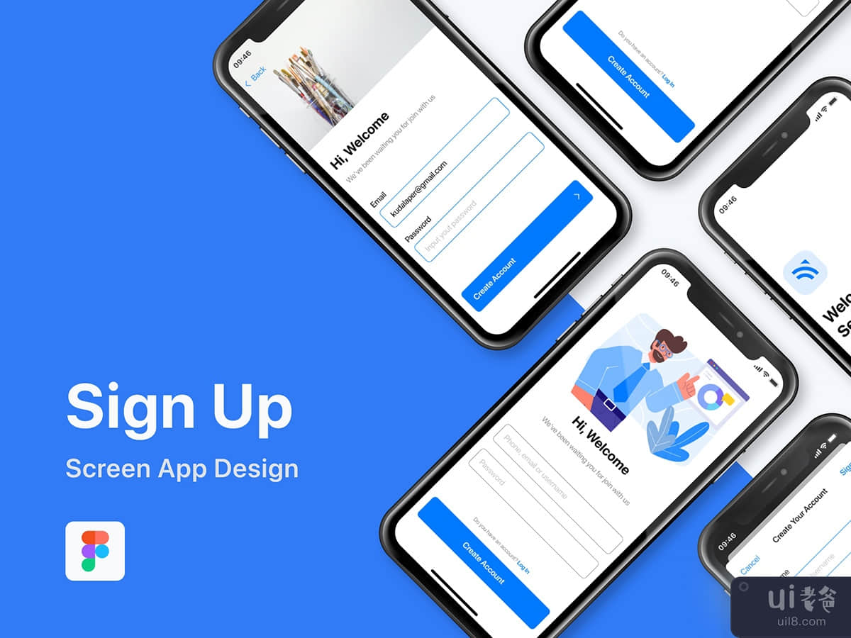 Sign Up Mobile App Screen Template