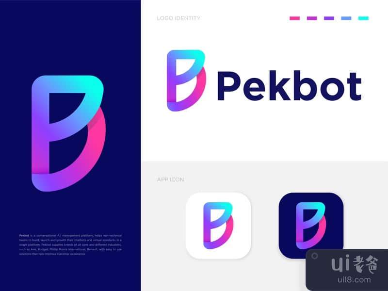 Modern Logo - Pekbot Logo Design - (P+B) Letter