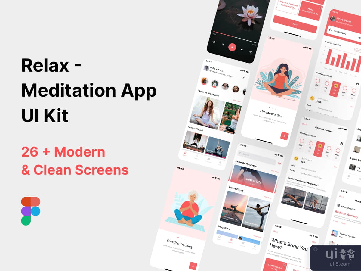 Relax- Meditation & Yoga App UI Vol.01