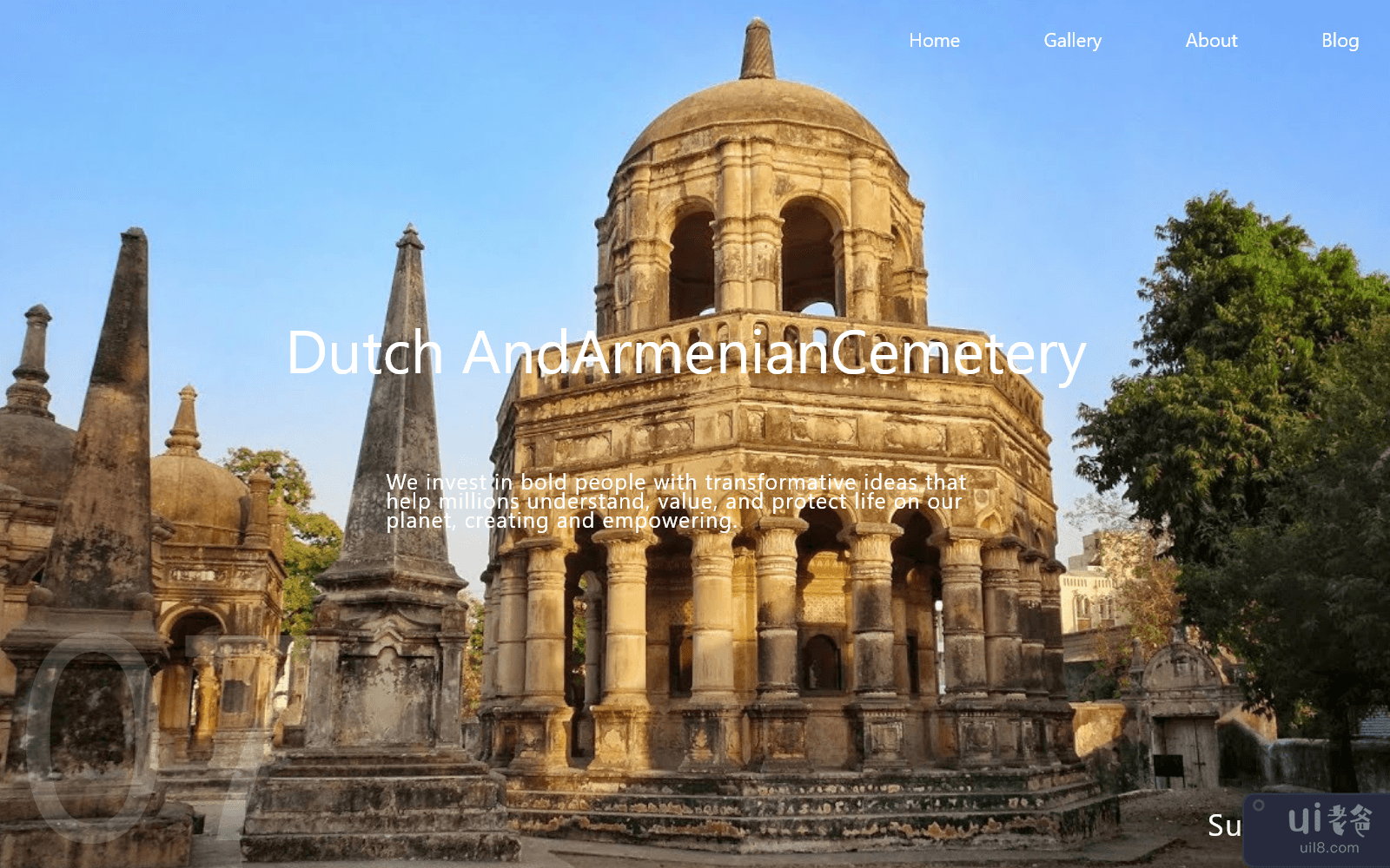 荷兰和亚美尼亚公墓网页登陆页面(Dutch And Armenian Cemetery Web Landing Page)插图