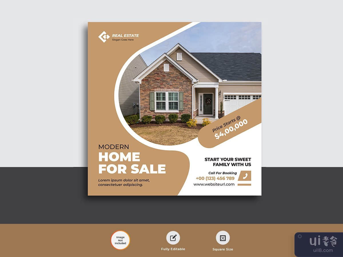 Real estate business agency web banner post template 