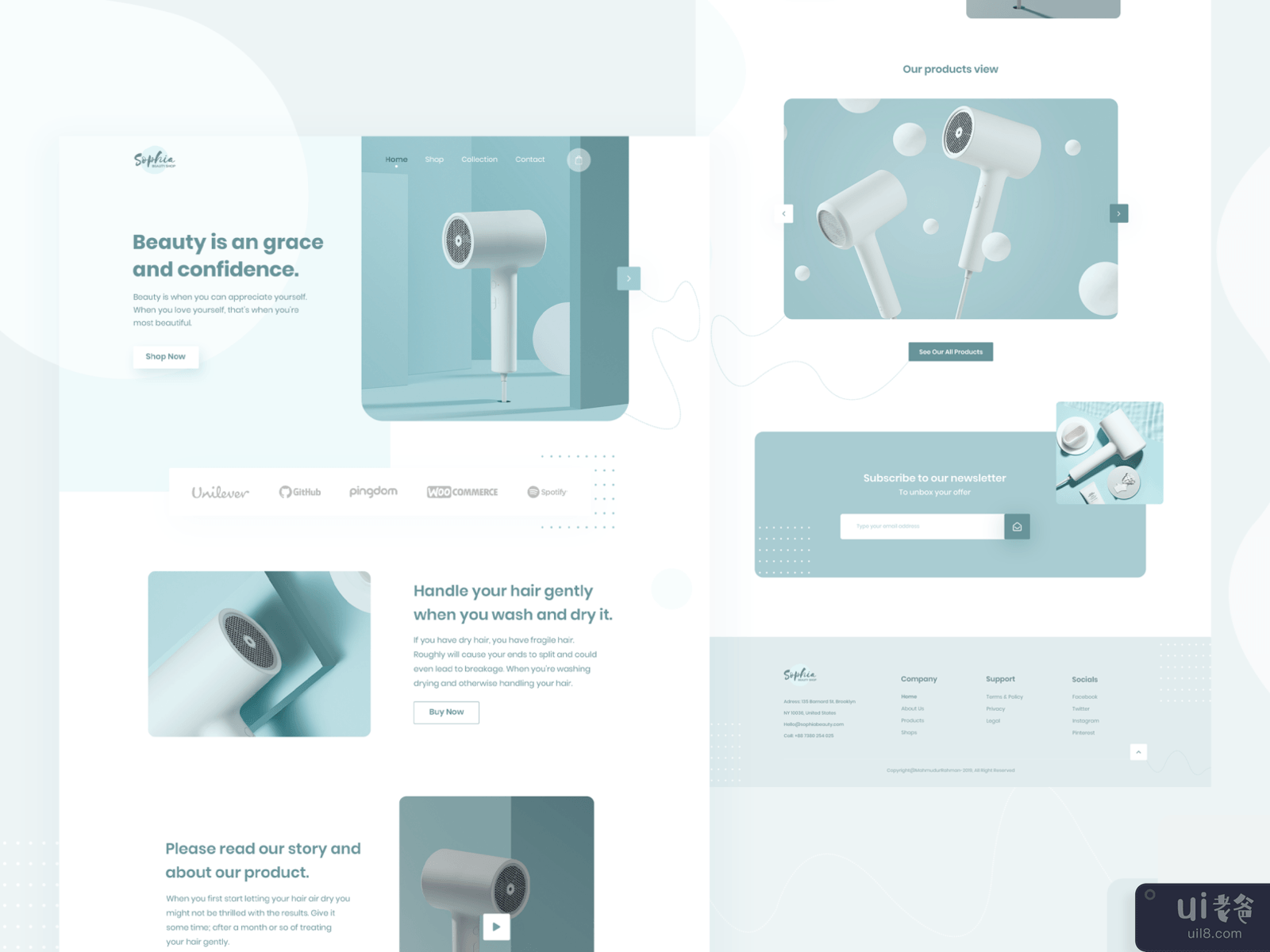 Beauty Shop : Product Homepage Concept