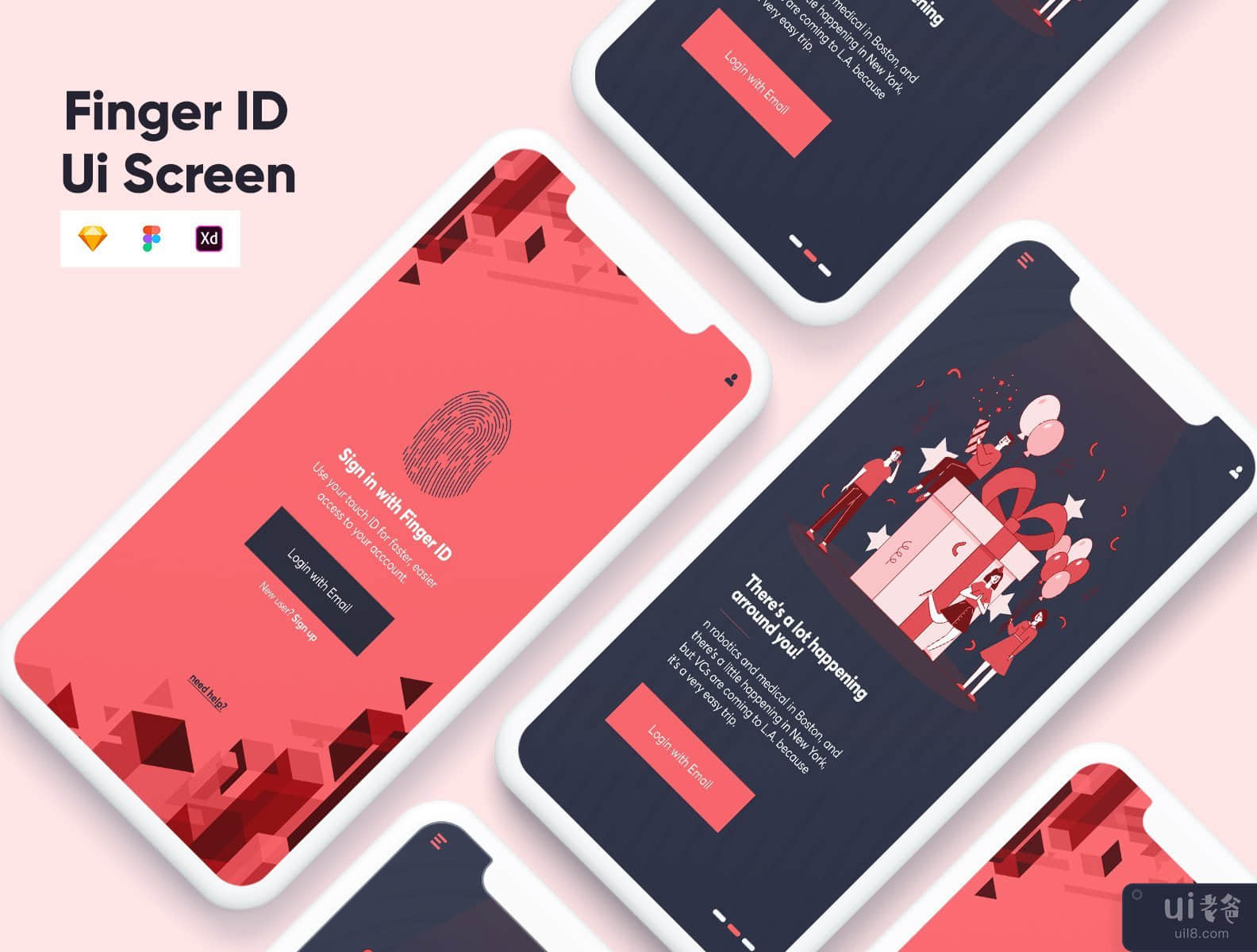 指纹识别移动应用程序设计(Finger ID Mobile App Design)插图
