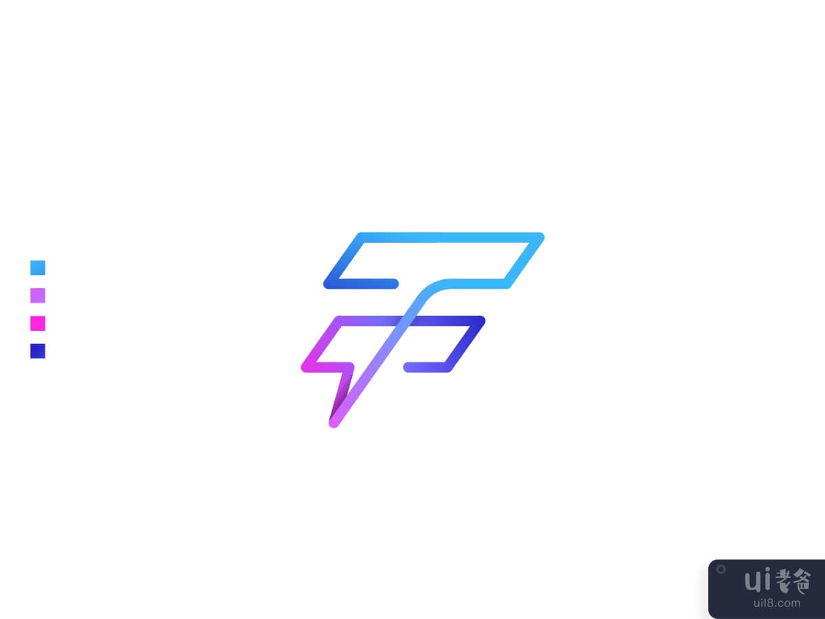 现代初始标志，单行字母“F”标志模板，可用标志(Modern Initial Logo, Monoline of Letter "F" Logo Template, Available Logo)插图