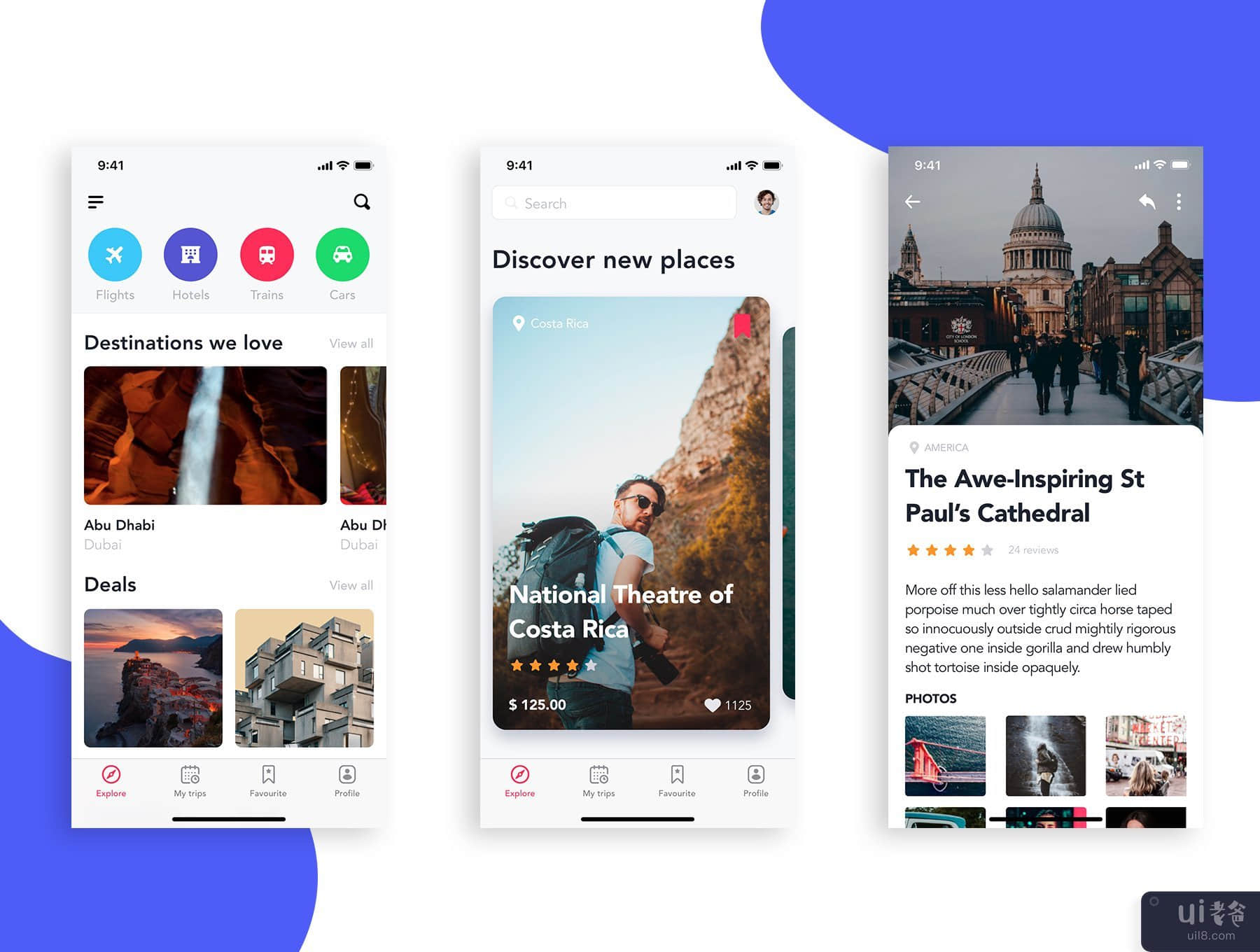 EasyGo - 适用于 ADOBE XD 的旅行应用程序 UI 套件(EasyGo - Travel App UI Kit for ADOBE XD)插图