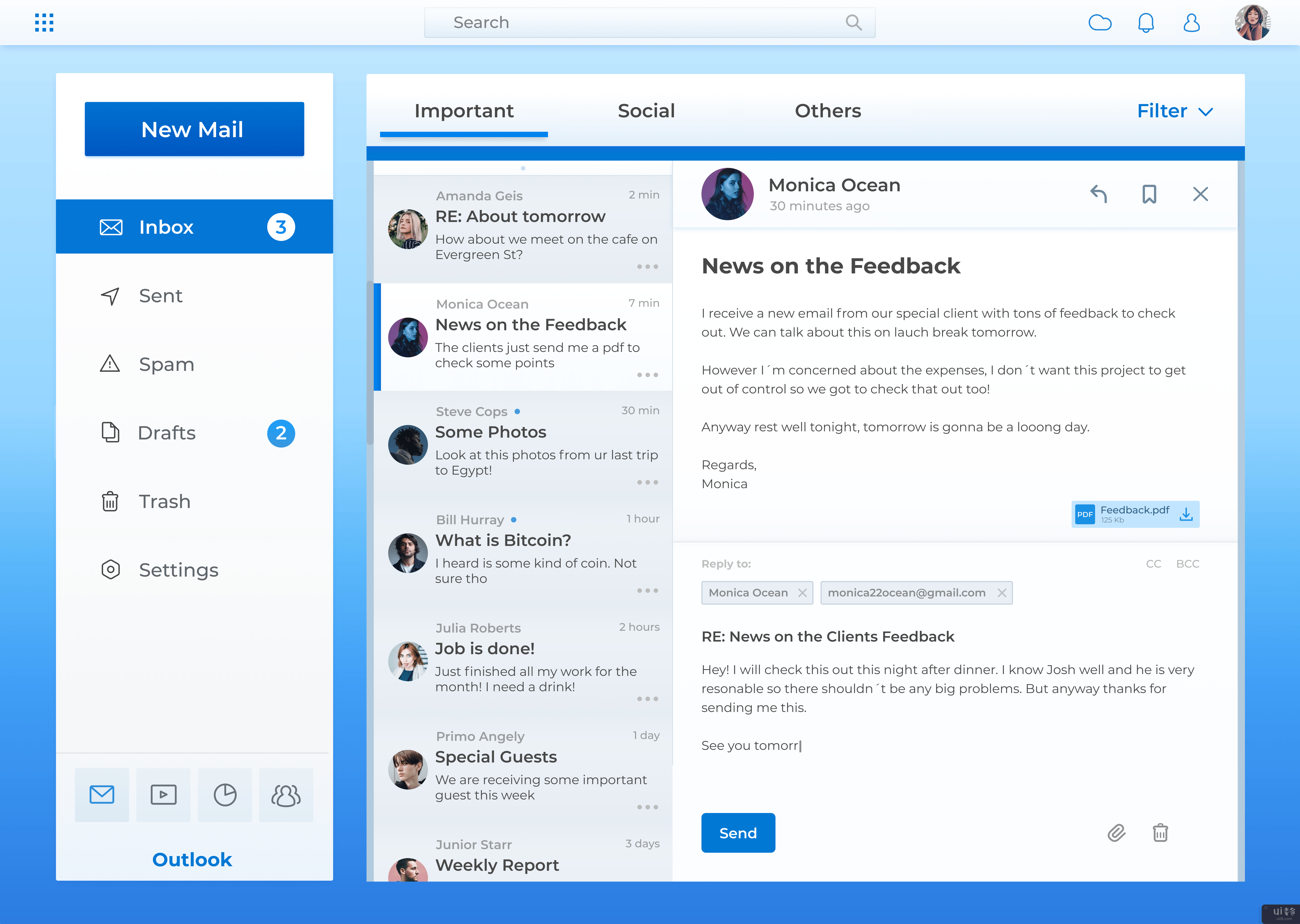Outlook UI 重新设计(Outlook UI Redesign)插图