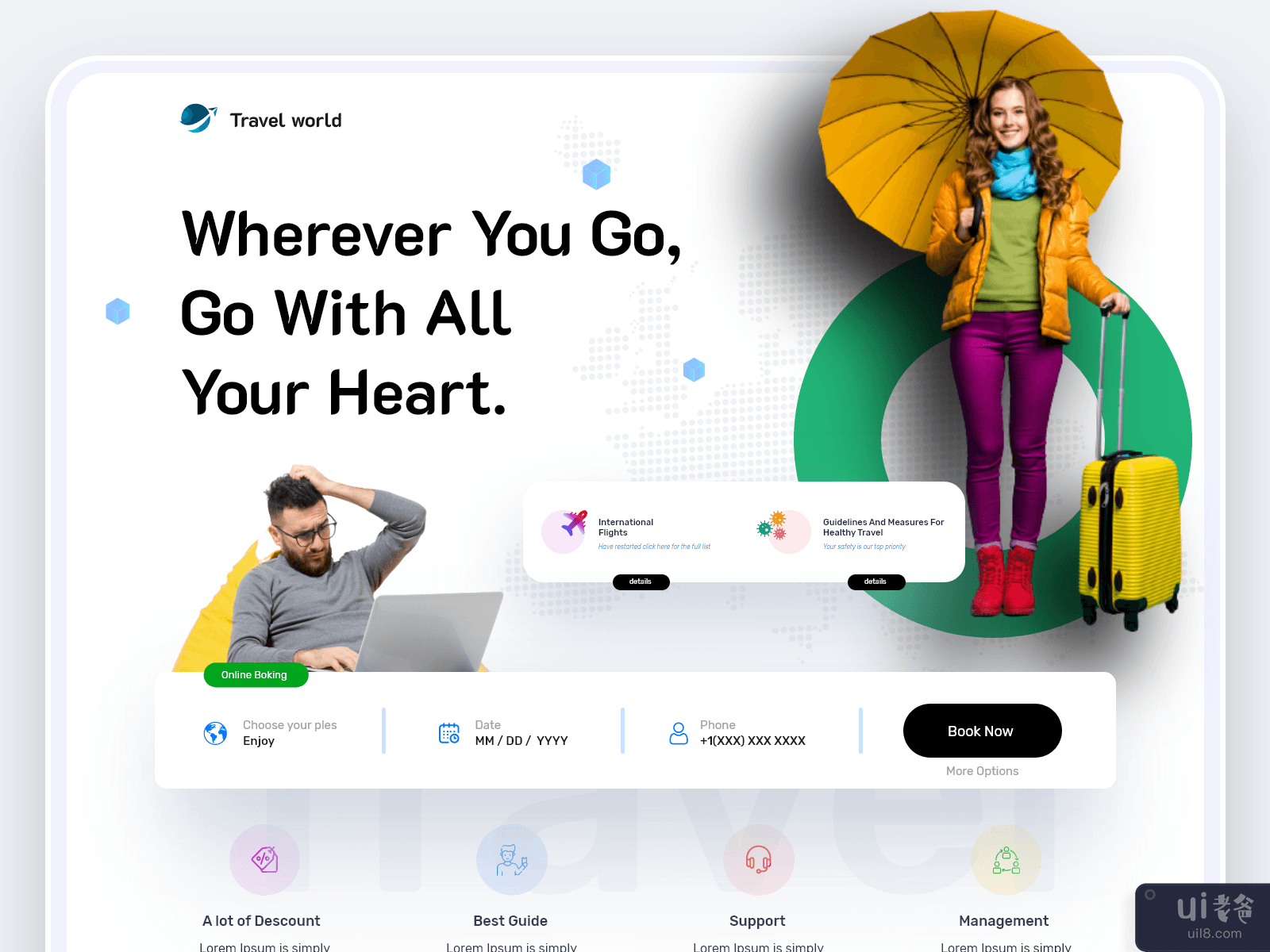 travel agency landing page