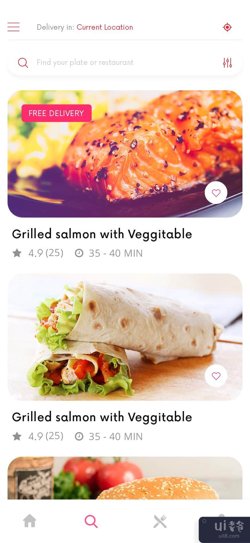 食品应用主页和搜索(Food App Home & Search)插图