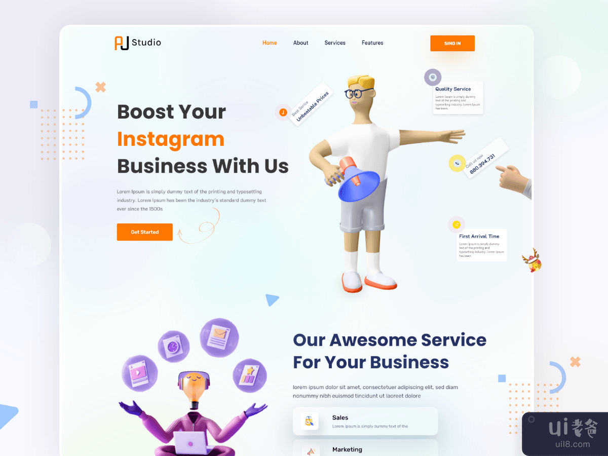  Business Boost Landing page Design