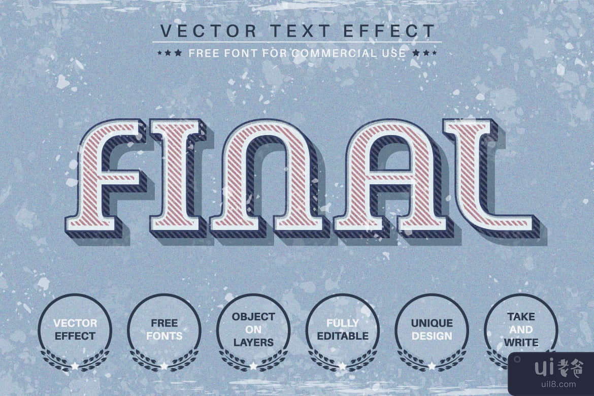 经典复古 - 可编辑的文字效果，字体样式(Classic Retro - Editable Text Effect, Font Style)插图3