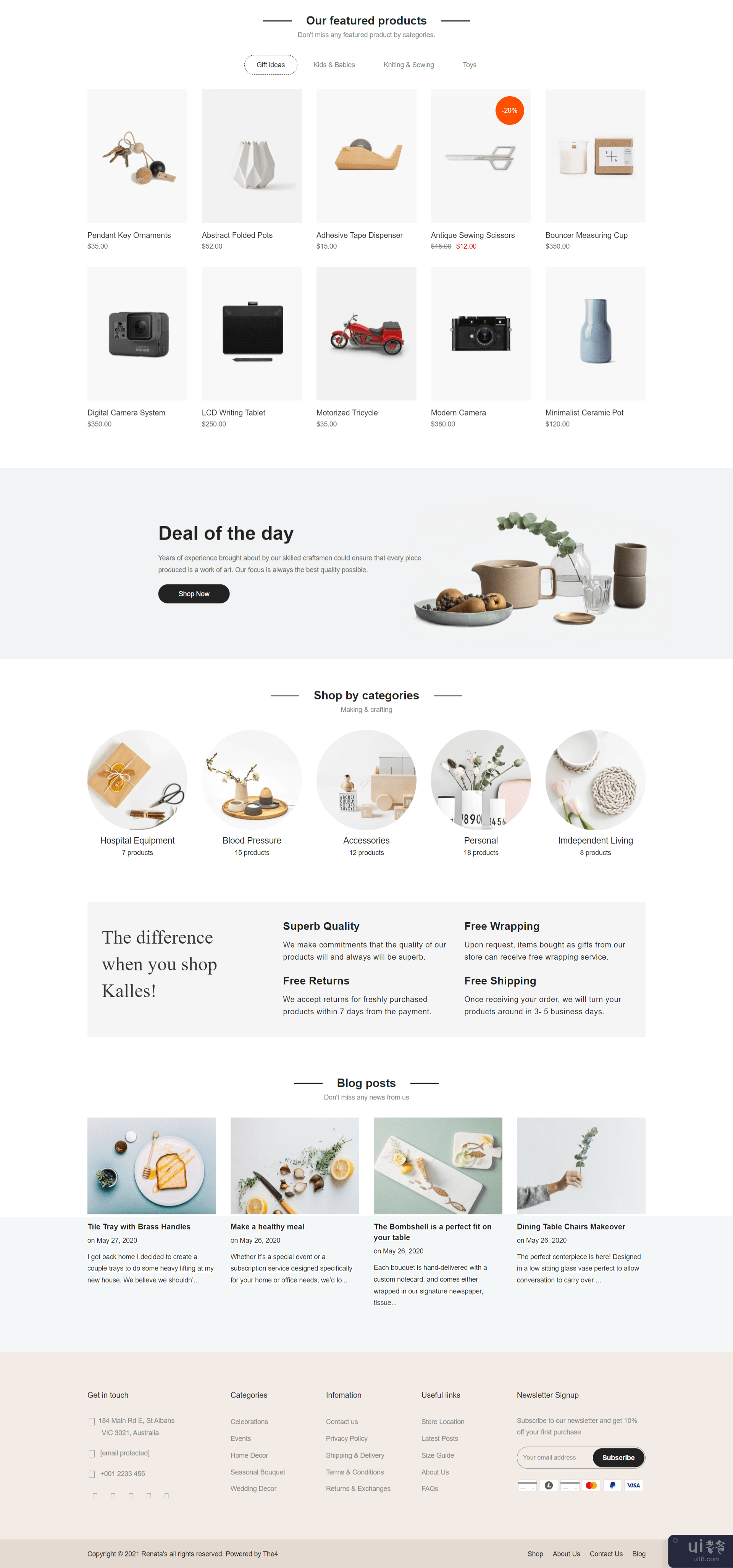 Renata电子商务网页模板(Renata Ecommerce  Web Template)插图