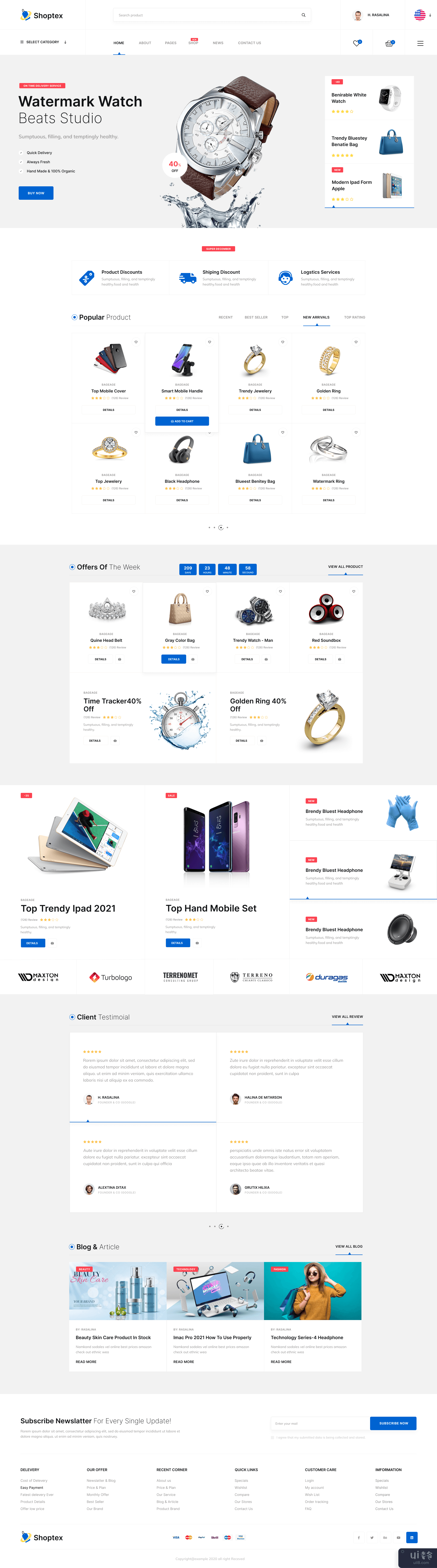 Shoptex 电子商务 Figma 模板(Shoptex Ecommerce Figma Template)插图