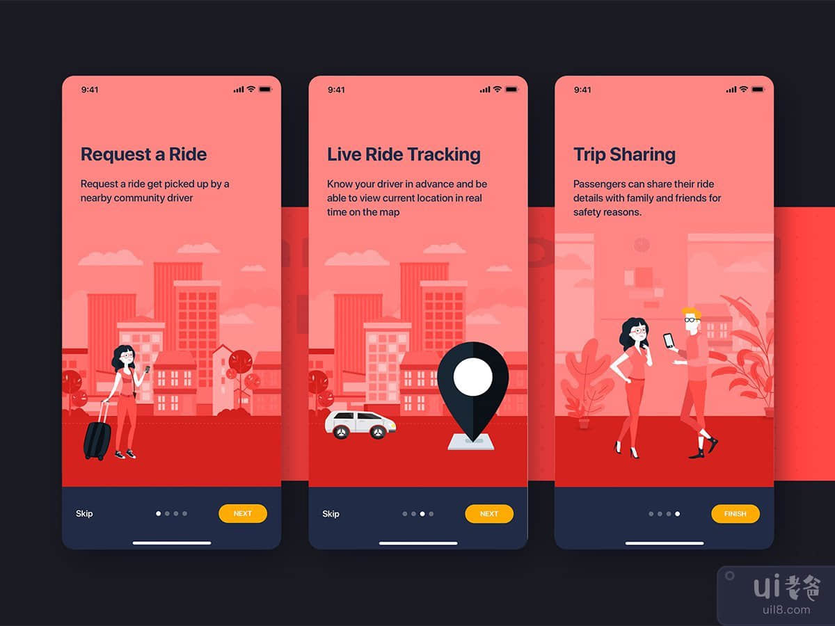 Car Booking UI mobile concept - Onboarding