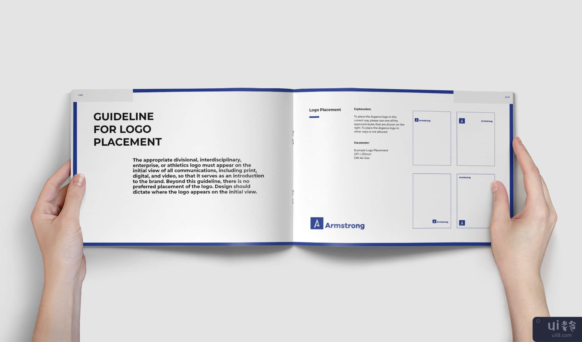 蓝色品牌手册模板宣传册|设计模板(Blue Brand Manual Template Brochure| Indesign Template)插图4