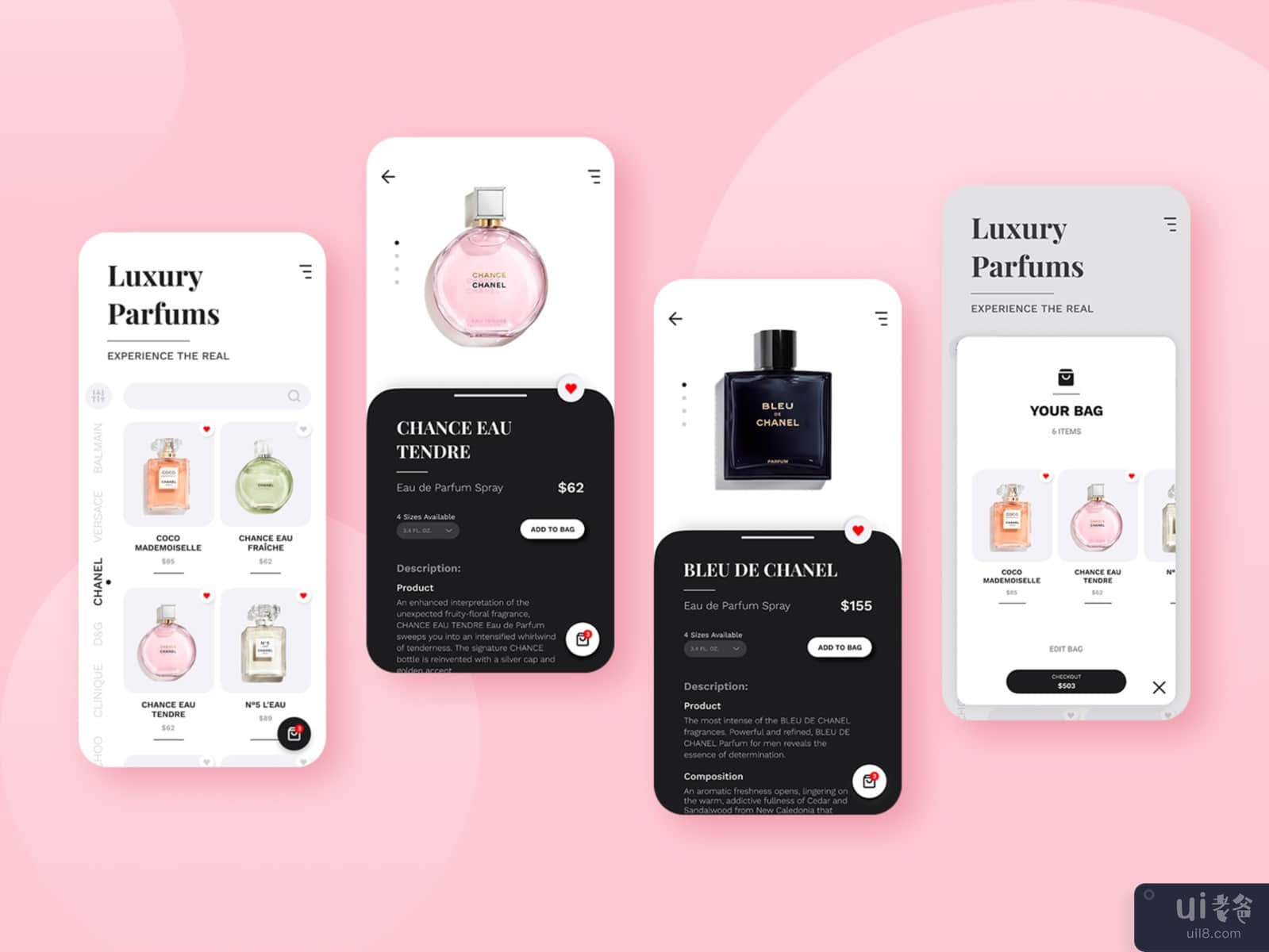 App Ui for Luxury Parfums🌸