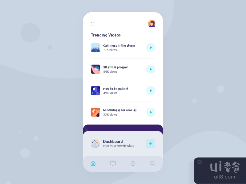 冥想应用程序 UI 套件 |福库斯(UI Kit for Meditation App | Fokus)插图3