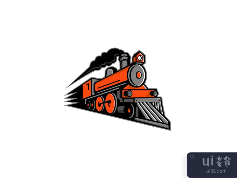 Steam Locomotive Speeding Mascot