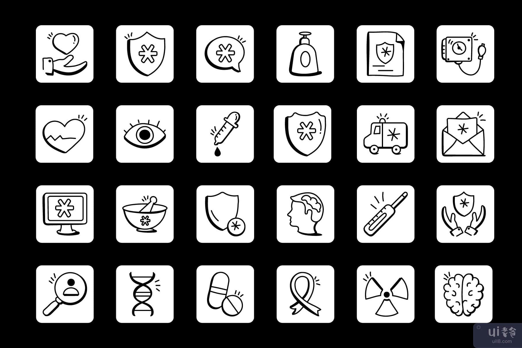 150 个医疗和保健图标(150 Medical and Healthcare Icons)插图3