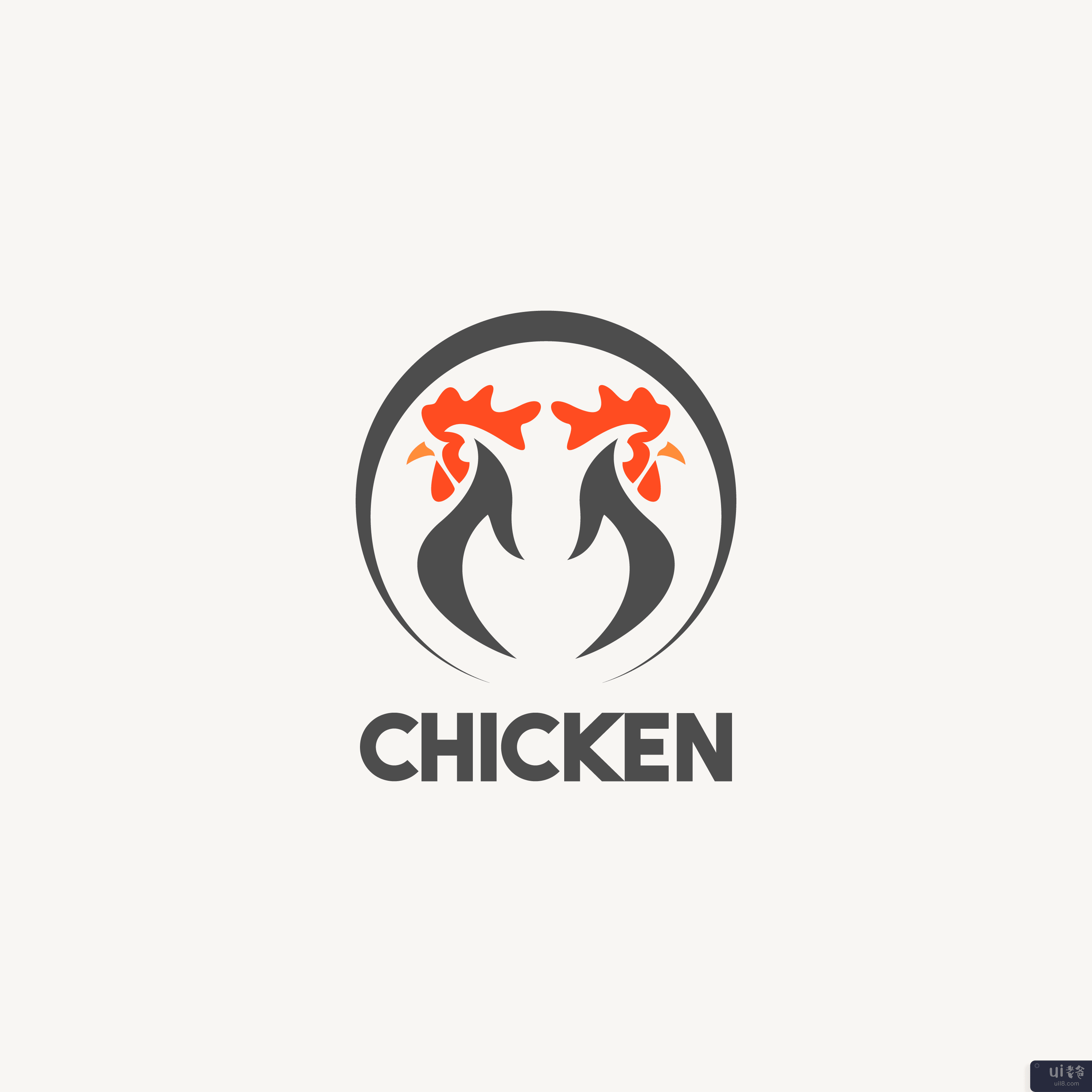 鸡标志图标模板(Chicken logo icon template)插图