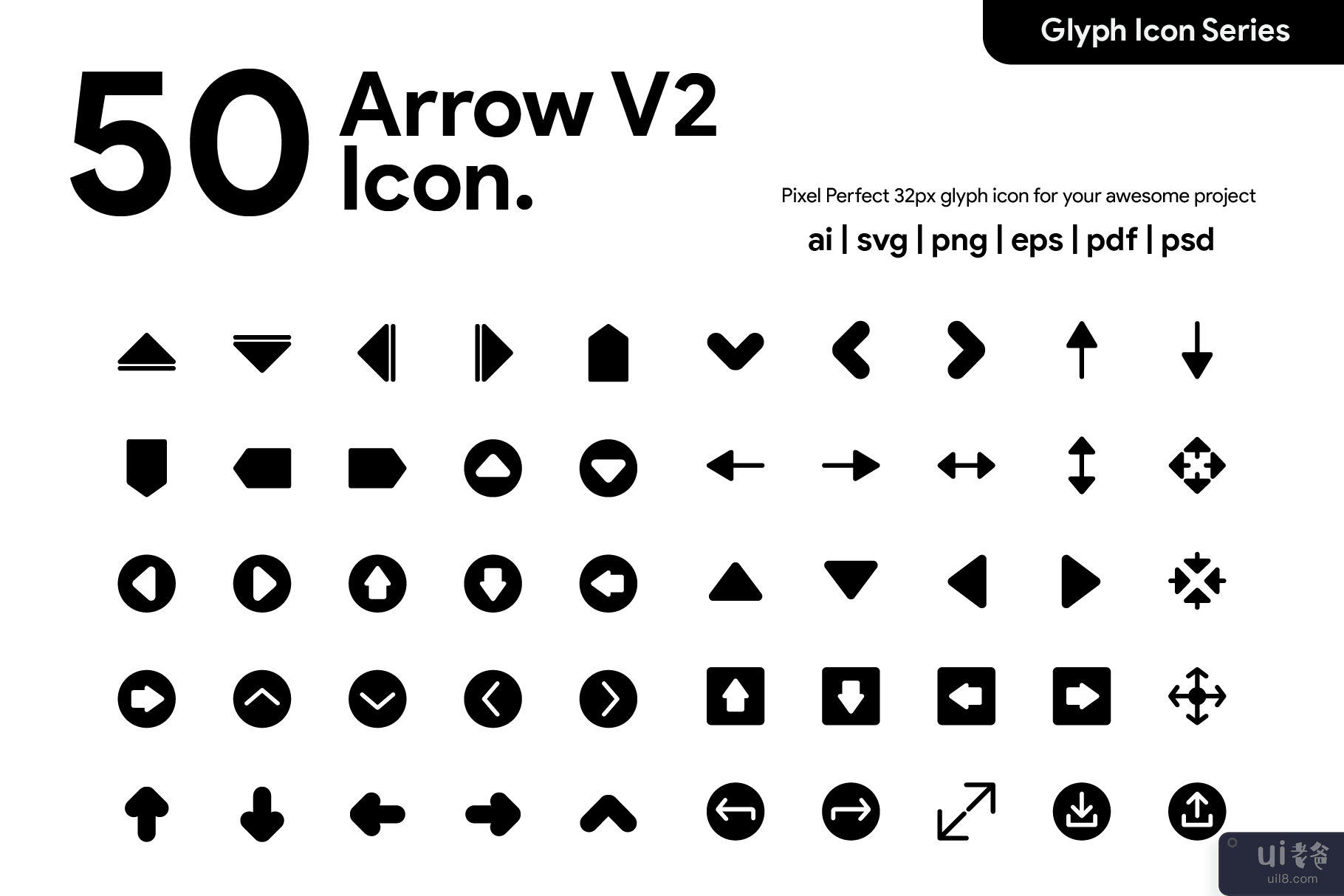 50 箭头 V2 字形图标(50 Arrow V2 Glyph icon)插图5
