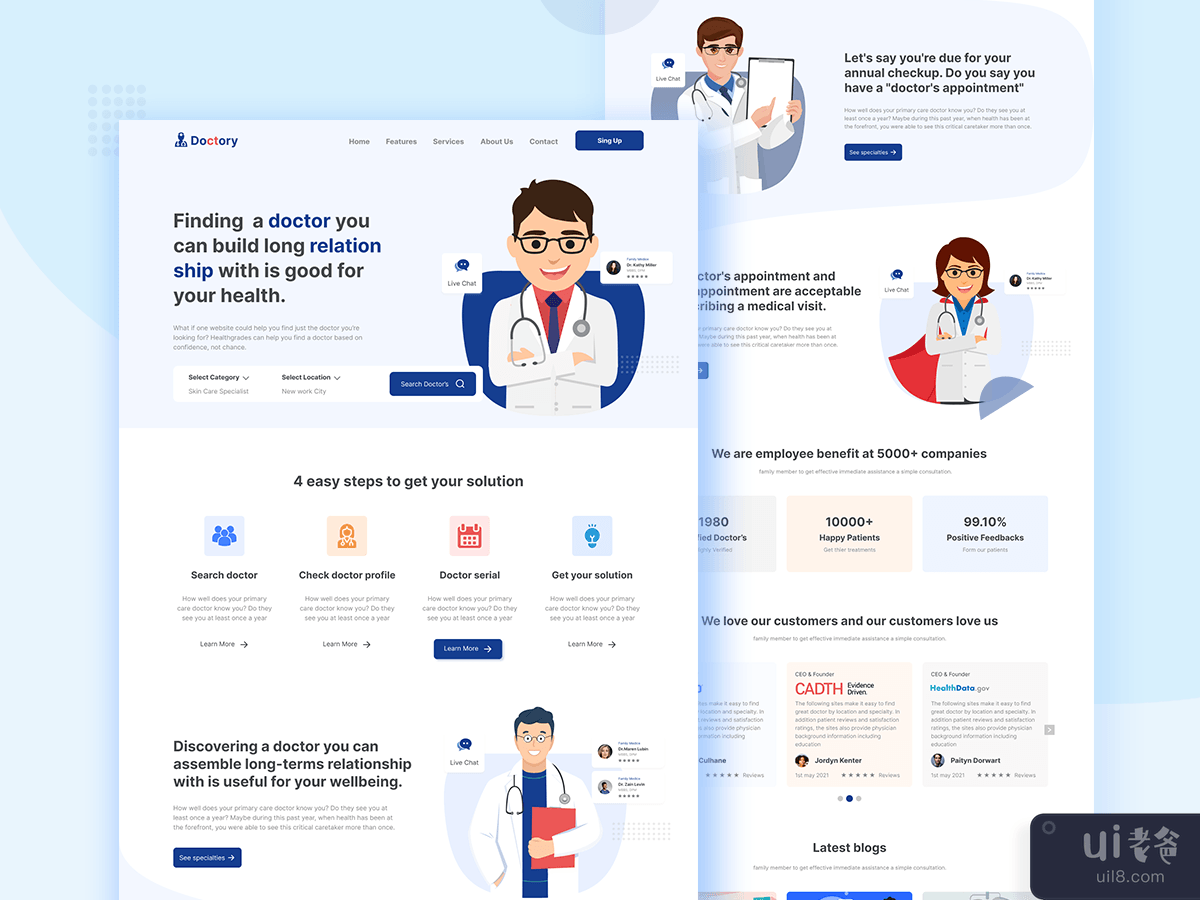 Doctor Appointments UI Landing Page