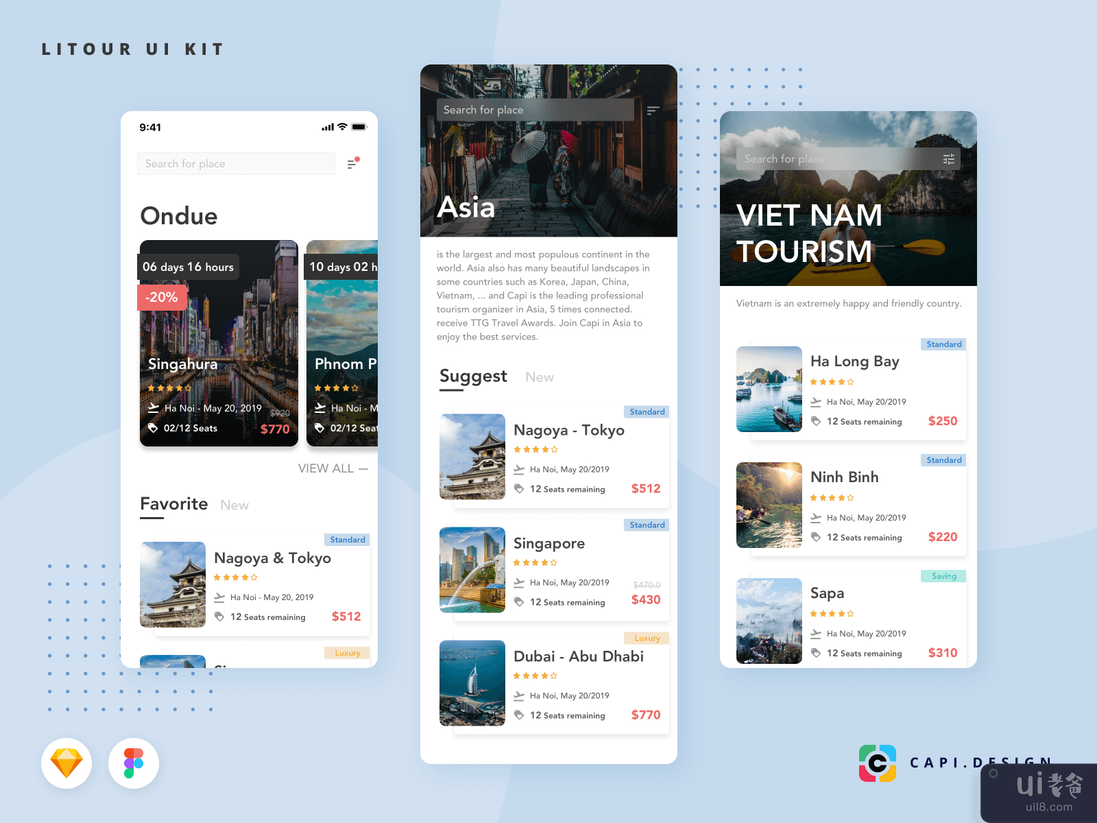 LiTour - Travel Booking App UI Kit #2