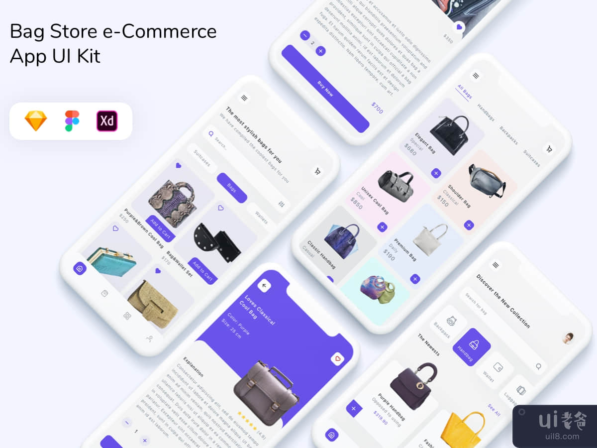 Bag Store e-Commerce App UI Kit