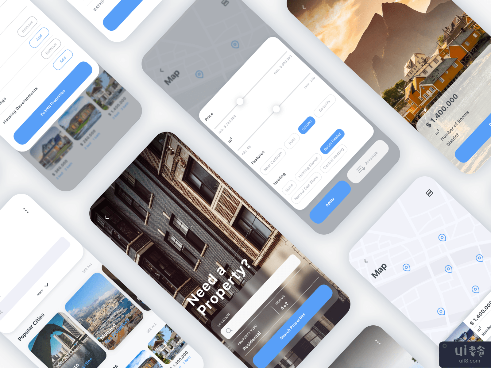 Nors 房地产应用程序 UI 套件(Nors Real Estate App UI Kit)插图