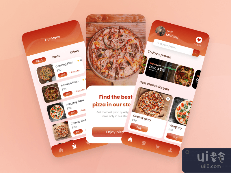 披萨外卖应用(Pizza Delivery app)插图2