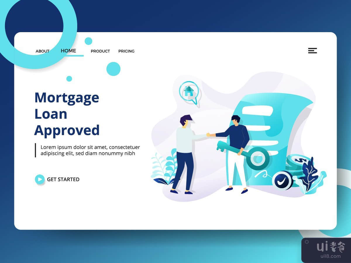 Landing page template of Mortgage Loan Approved