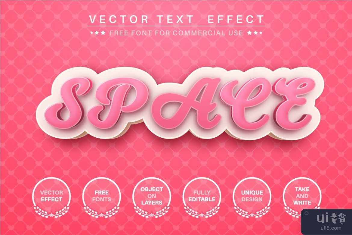 3D Love - 可编辑的文本效果、字体样式(3D Love - editable text effect, font style)插图2