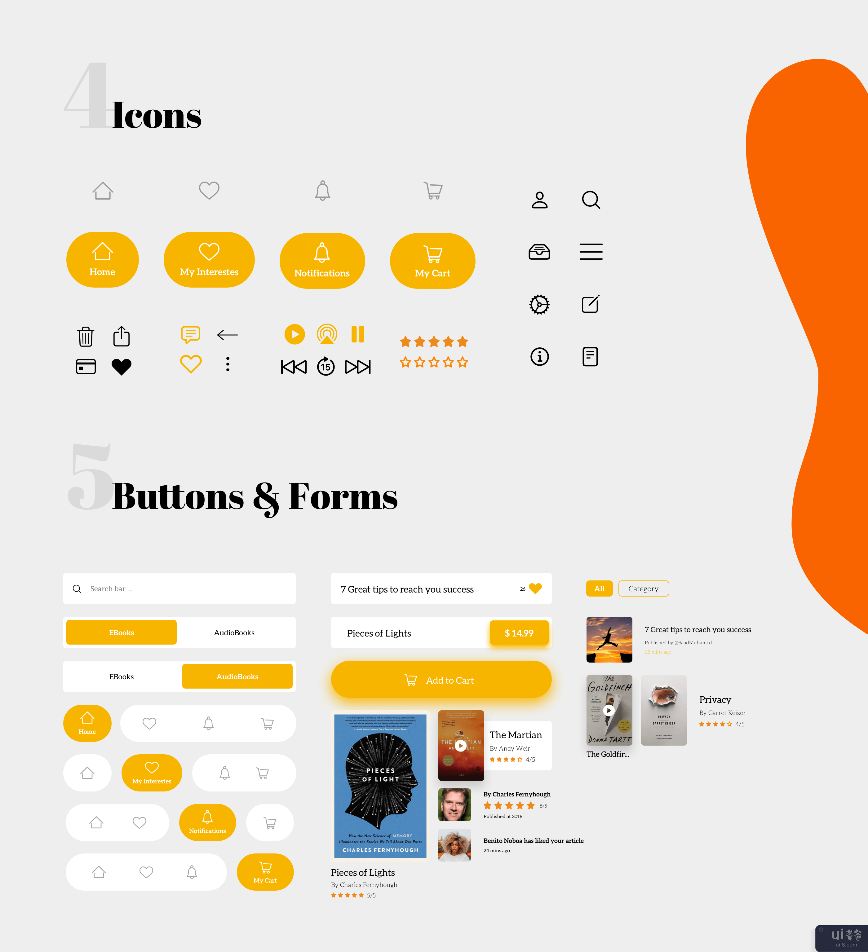 UI Kit - 书店应用(UI Kit - Books Store App)插图2