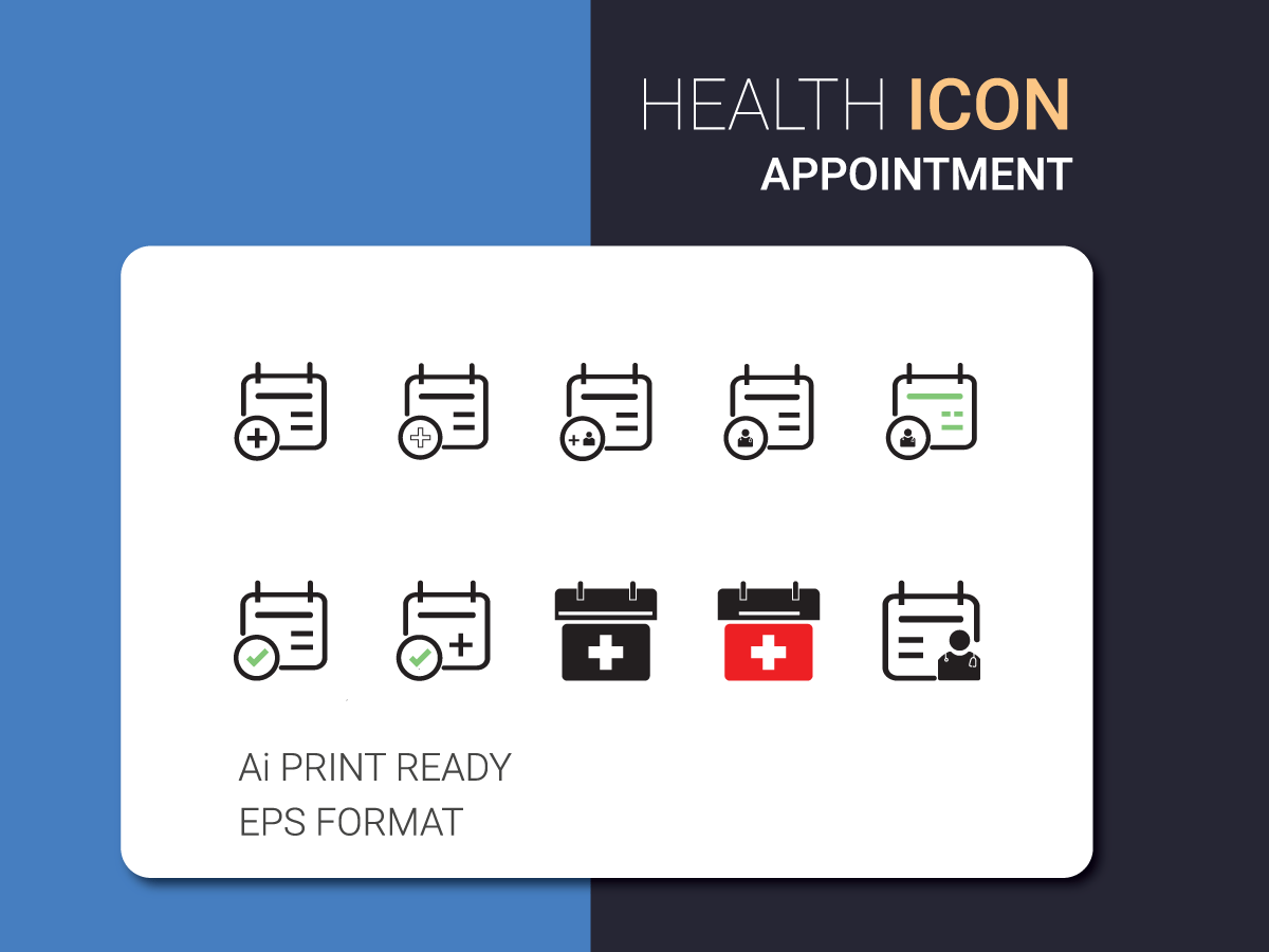 简单的健康图标设计(Simple Health Icon Design)插图