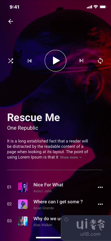 RLing - 惊人的音乐应用程序 UI 套件(RLing - Amazing Music App UI Kit)插图1