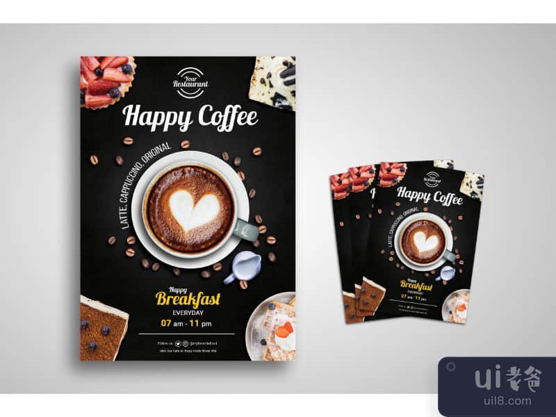 Flyer Template Happy Coffee
