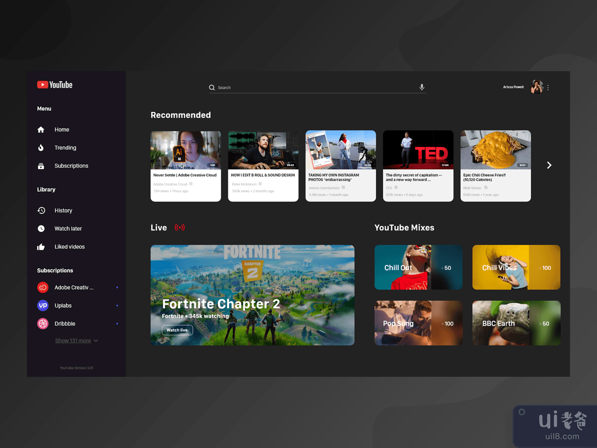 Youtube 网站重新设计(Youtube Redesign for Website)插图