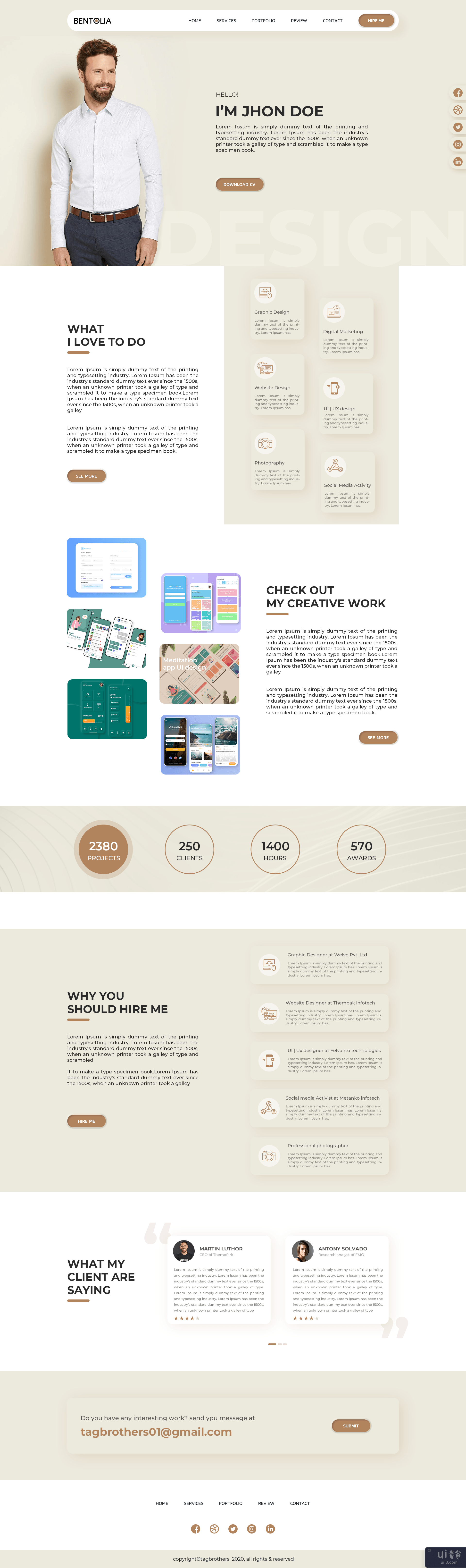 个人投资组合网页设计(Personal Portfolio web design)插图